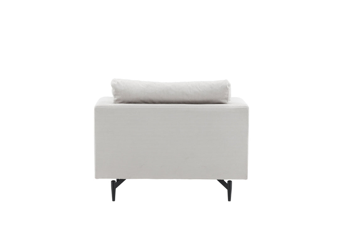 Venture Home Sofia Single Sofa - Black / Beige Corduroy