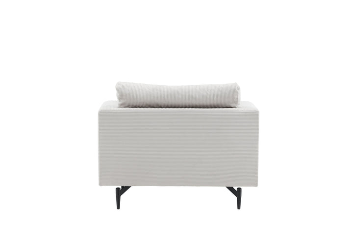 Venture Home Sofia Single Sofa - Black / Beige Corduroy
