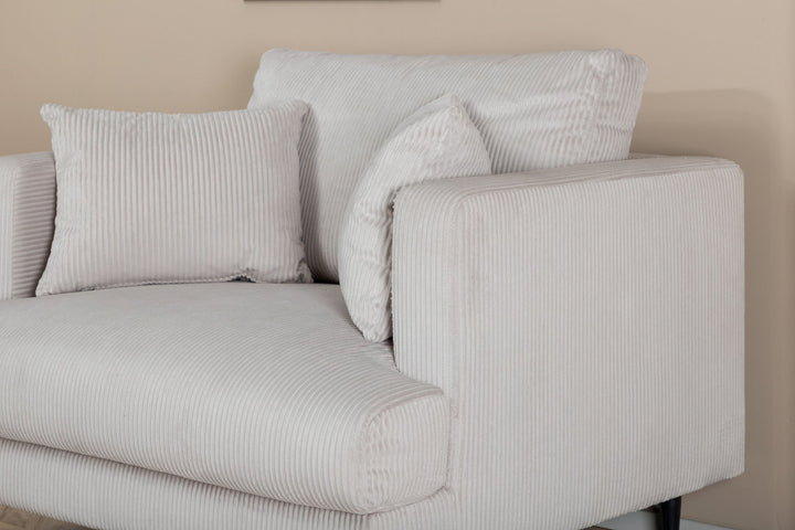 Venture Home Sofia Single Sofa - Black / Beige Corduroy