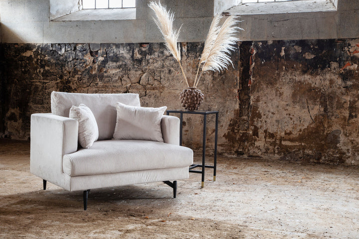 Venture Home Sofia Single Sofa - Black / Beige Corduroy