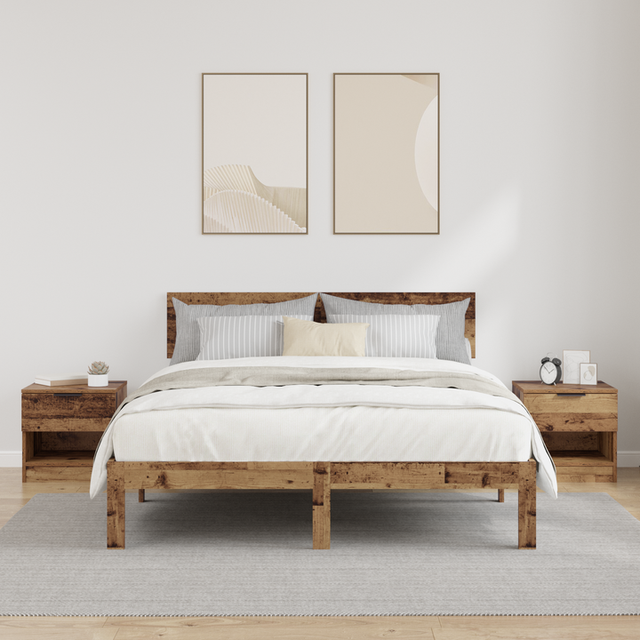 Sengeskab 2 pcs Gammelt træ 40 x 39 x 40 cm Konstrueret træ