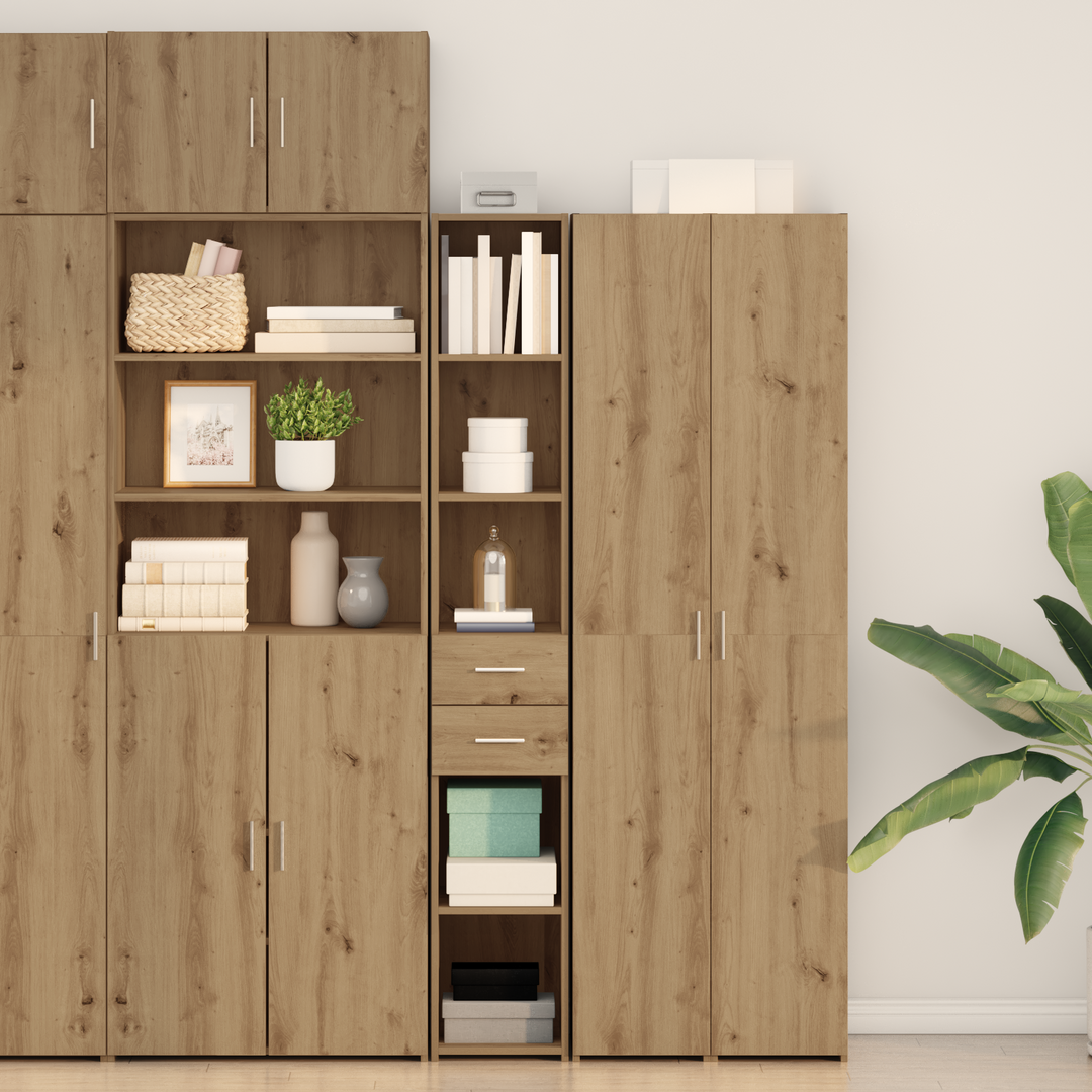 Bogreol med skuffe Artisan Egetræ 30 x 42.4 x 185.2 cm