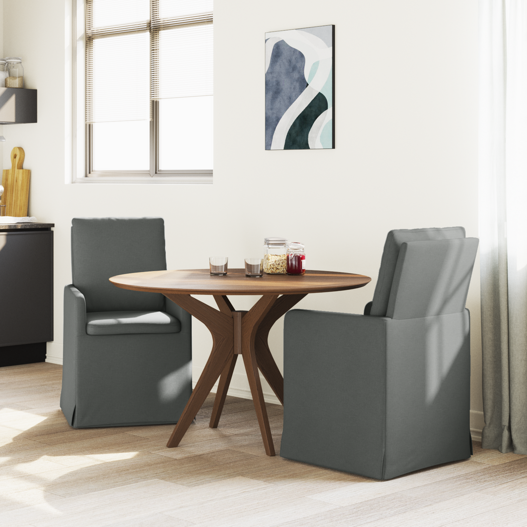 Spisestole 2 pcs Mørkegrå 57 x 67 x 98 cm Stof