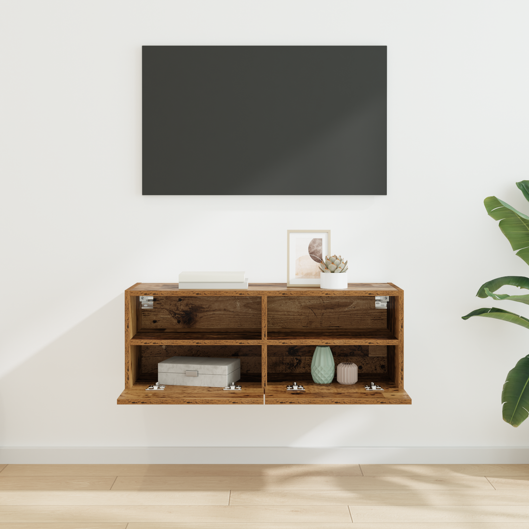 TV vægskab Gammelt træ 80 x 30 x 30 cm Konstrueret træ