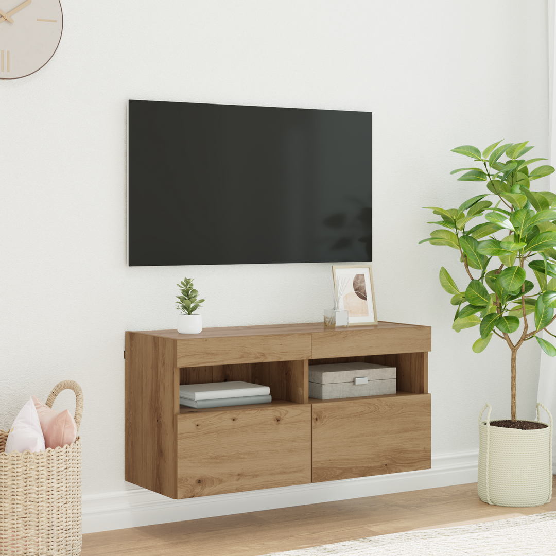TV vægskab Artisan Egetræ 80 x 30 x 40 cm Konstrueret træ