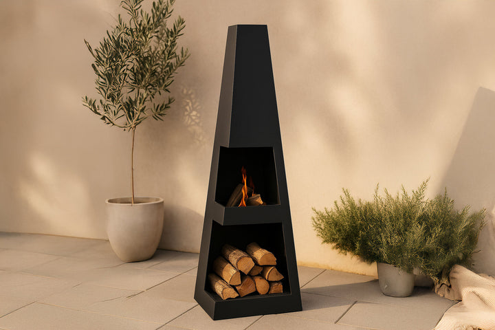 Venture Home Bastian Fire Basket - Black