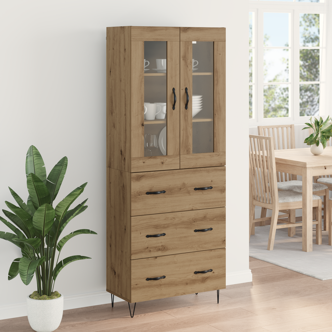 Highboard Artisan Egetræ 69,5 x 34 x 90 cm Konstrueret træ