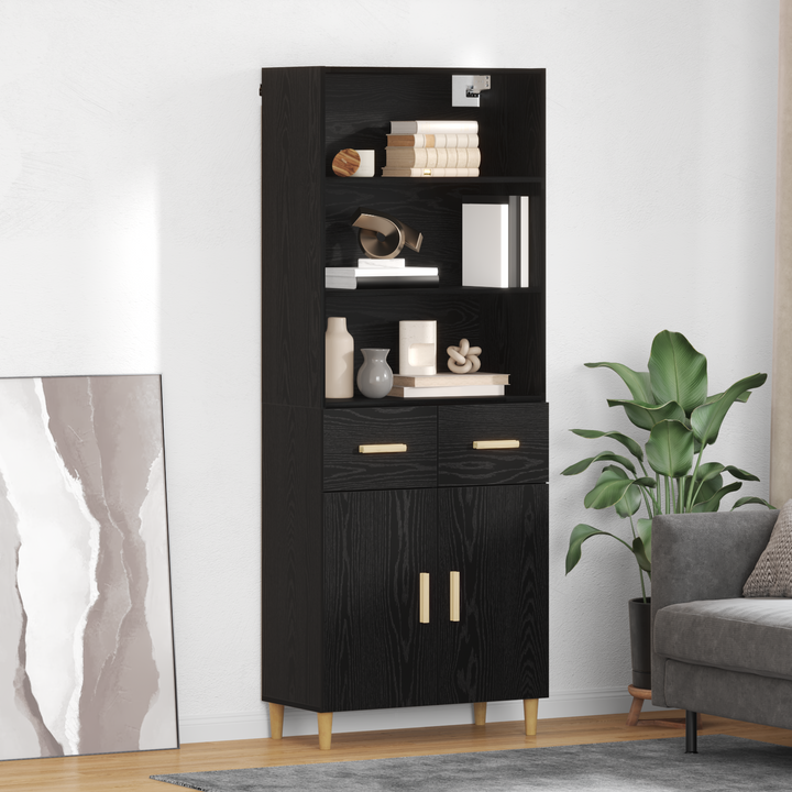 Highboard Sort eg 69,5 x 32,5 x 180 cm Konstrueret træ