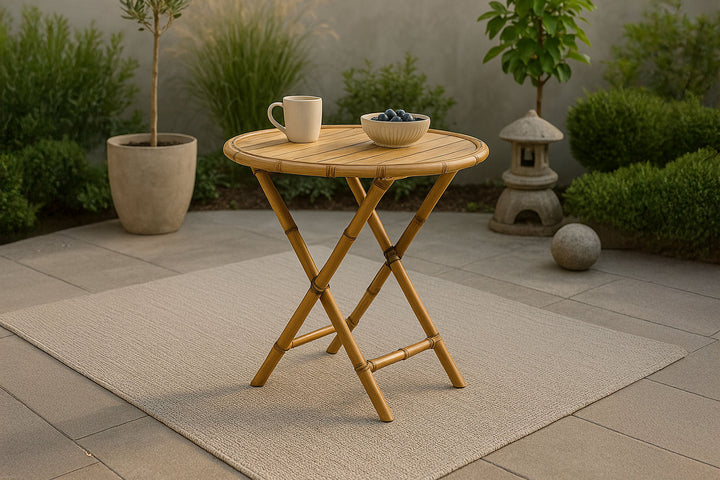 Venture Home Cane Café table ø80cm - Bamboo