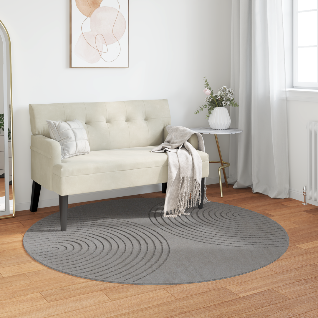 Områdetæpper Rund GALATI Grå Ø 160 CM Polyester
