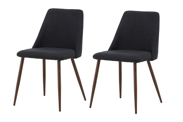 Venture Home Night Dining Chair 2-pack - Steel with Mocca 3D Paper / Black Linen