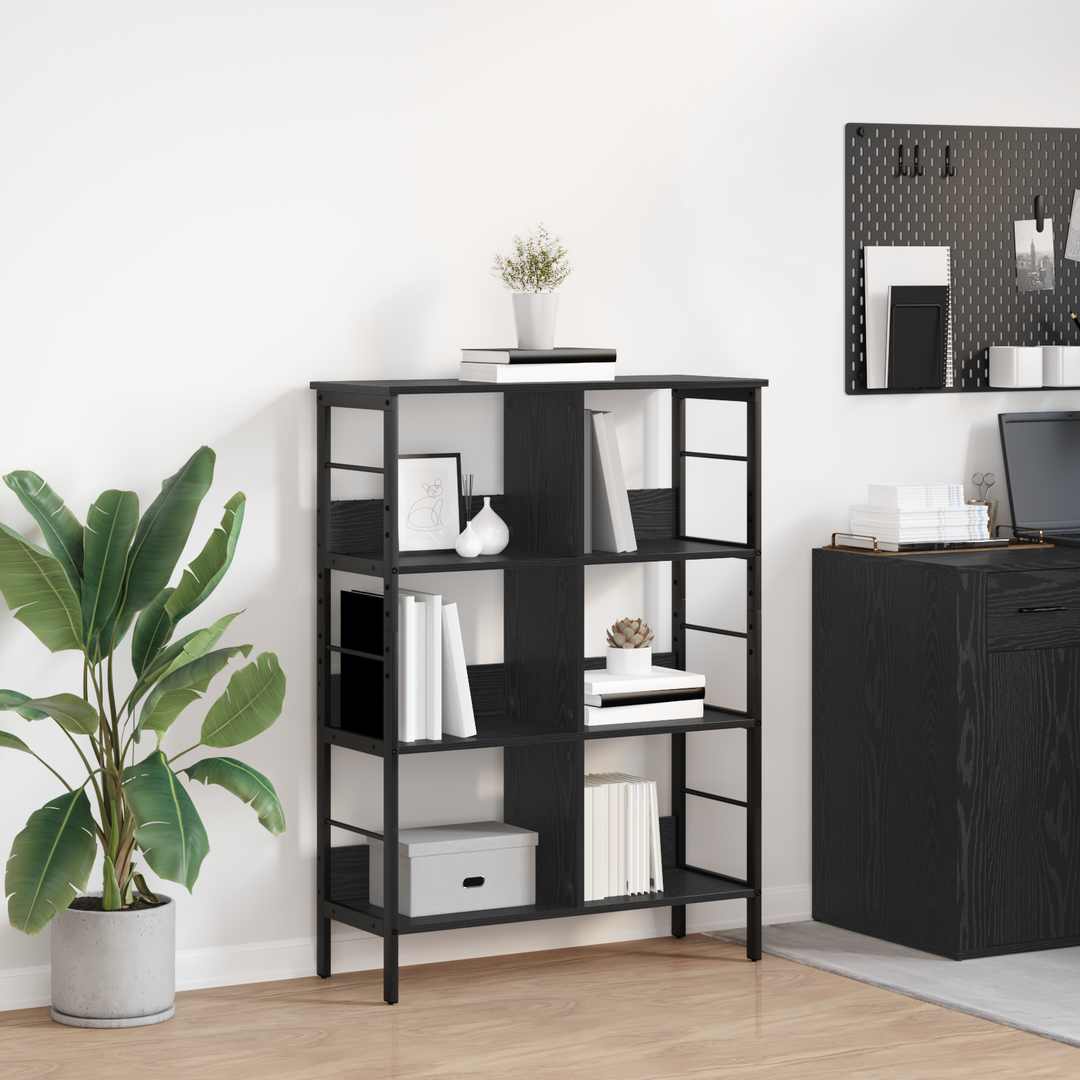 Bogreol Sort eg 82 x 32 x 112 cm Konstrueret træ