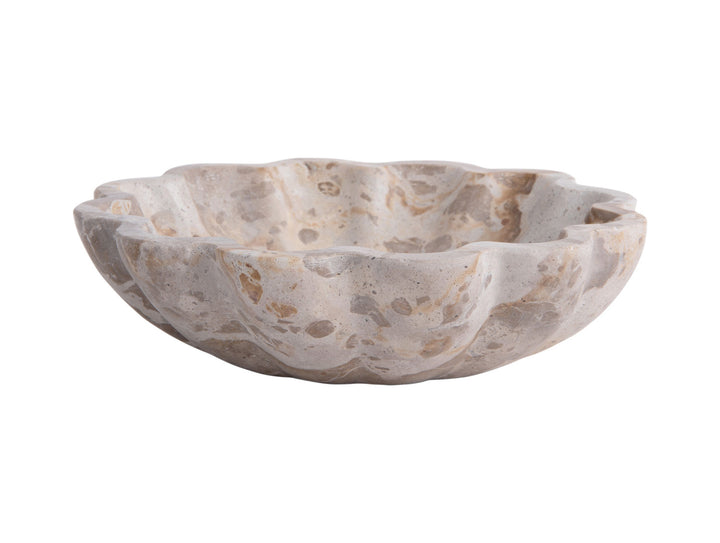 present time Bowl Flower marble brown