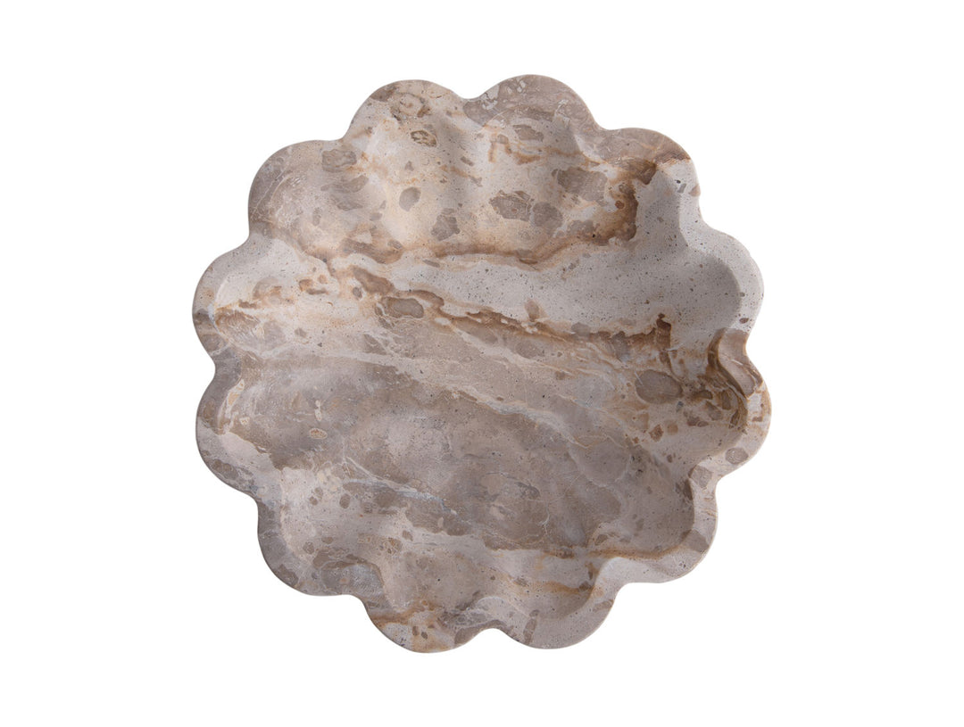 present time Bowl Flower marble brown