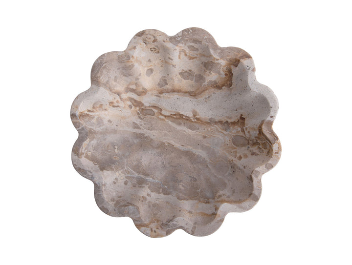 present time Bowl Flower marble brown