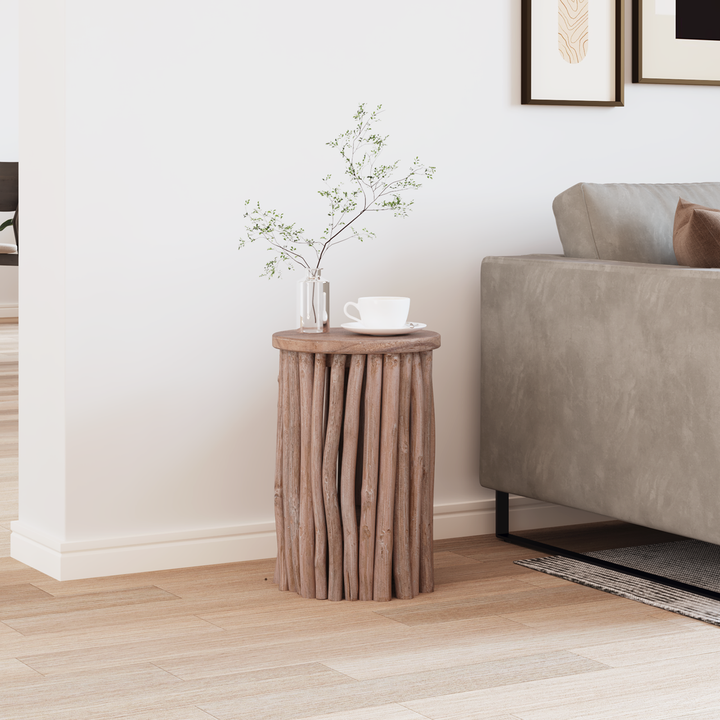 Taburet Naturfarvet 30 x 30 x 45 cm Massiv Teaktræ