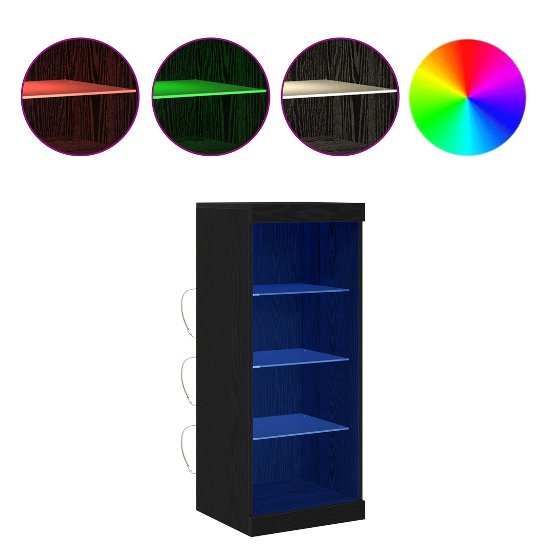 LED Sideboard Sort eg 41 x 37 x 100 cm Konstrueret træ
