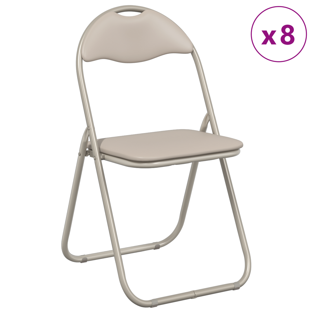 Sammenklappelig stol 8 pcs Sandfarvet 48 x 43,5 x 81 cm