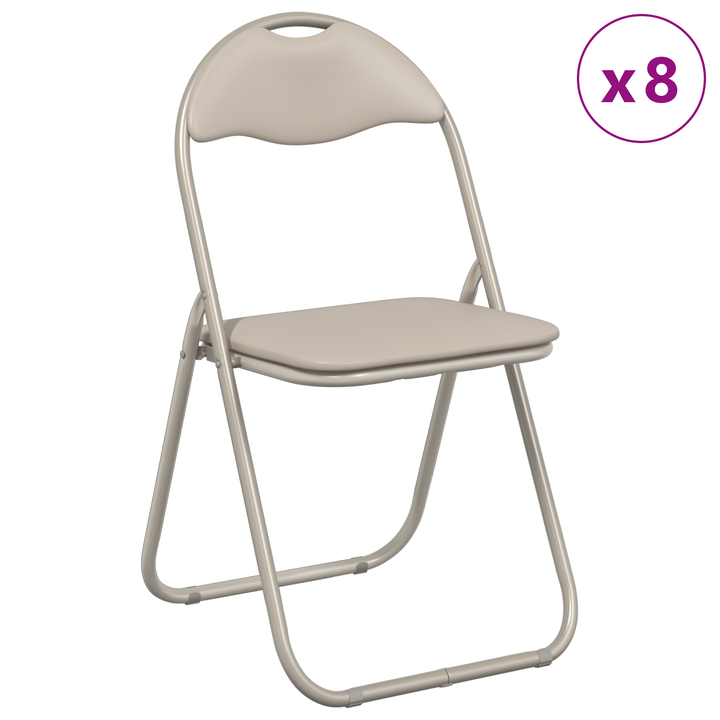 Sammenklappelig stol 8 pcs Sandfarvet 48 x 43,5 x 81 cm