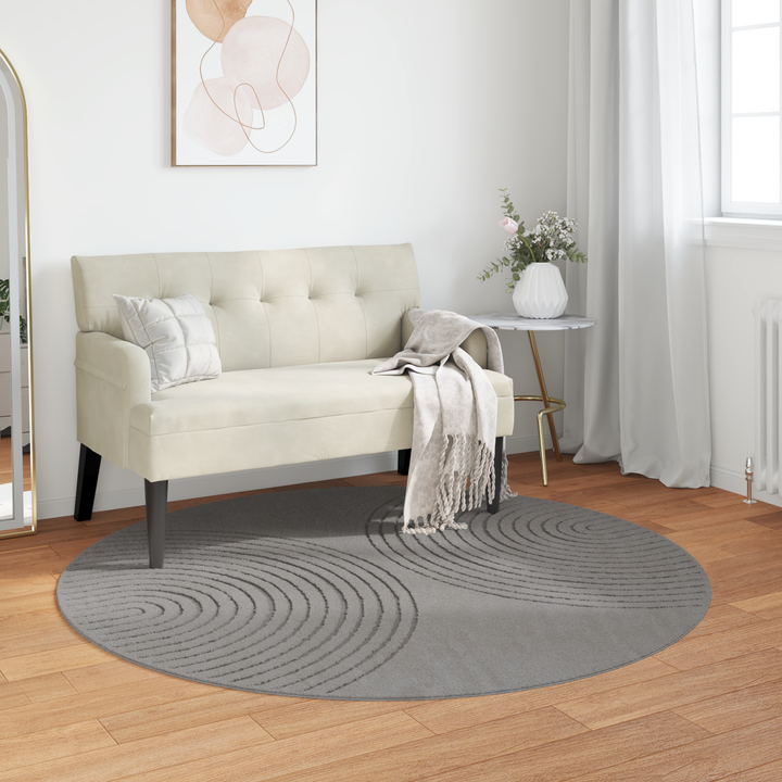 Områdetæpper Rund GALATI Grå Ø 120 CM Polyester