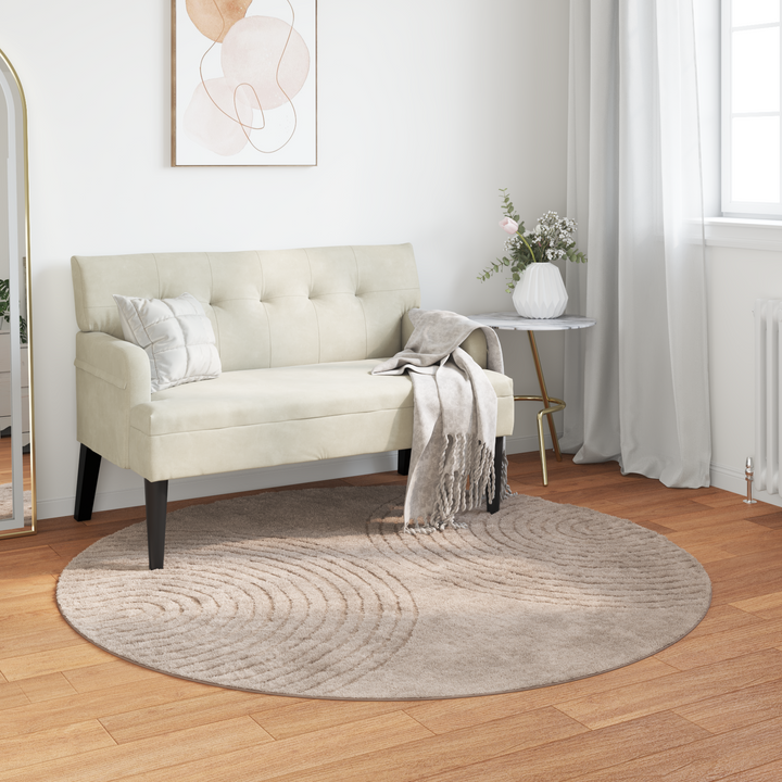 Områdetæpper Rund GALATI Beige Ø 120 CM Polyester
