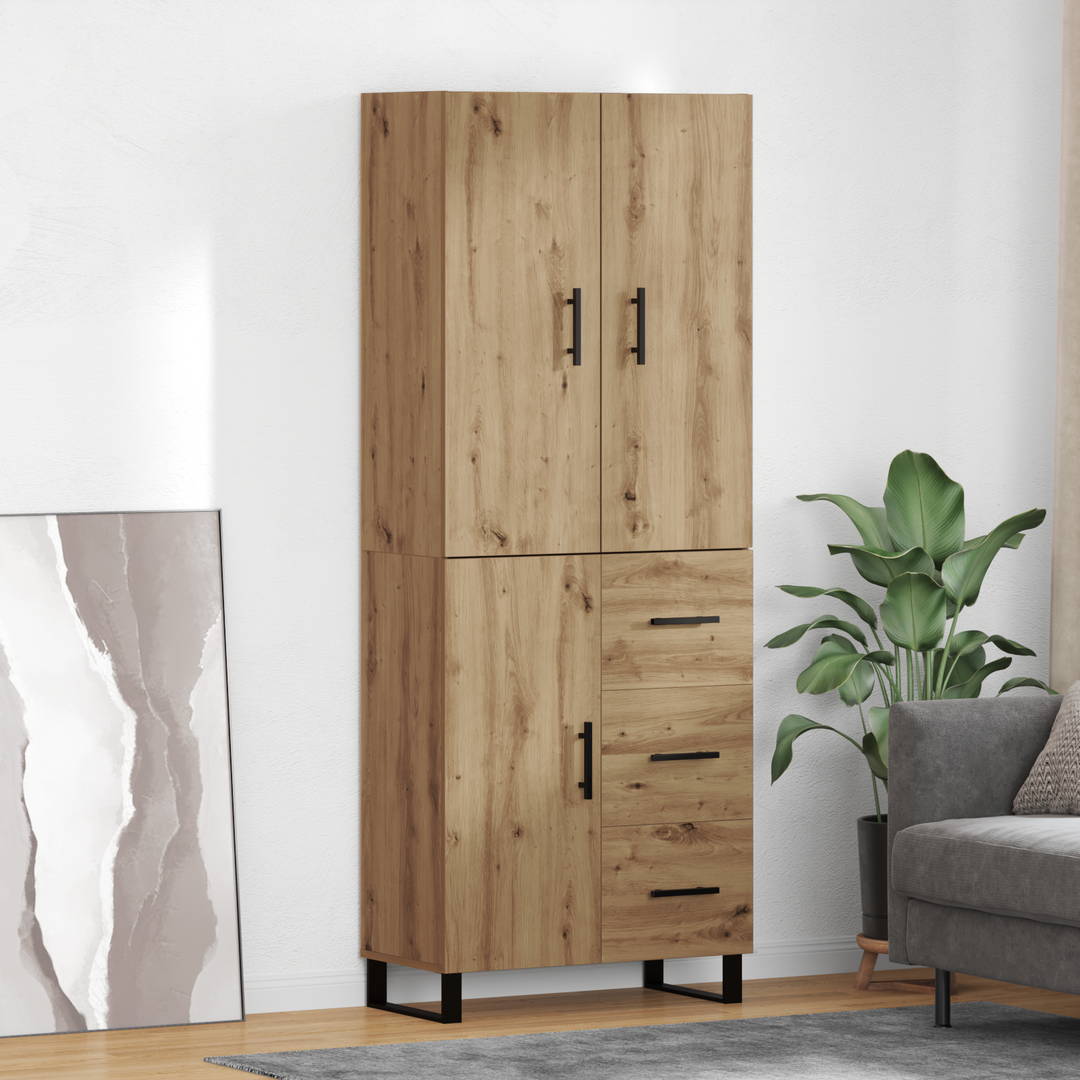 Highboard med skuffe 2 pcs Artisan Egetræ 69,5 x 34 x 180 cm