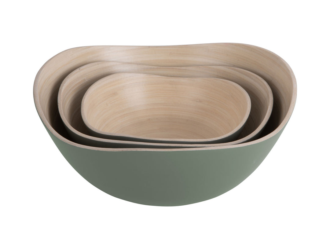 present time Bowl set Puro Organic bamboo jungle green