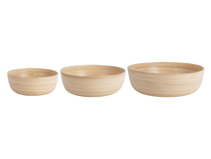 present time Bowl set Puro Round bamboo natural