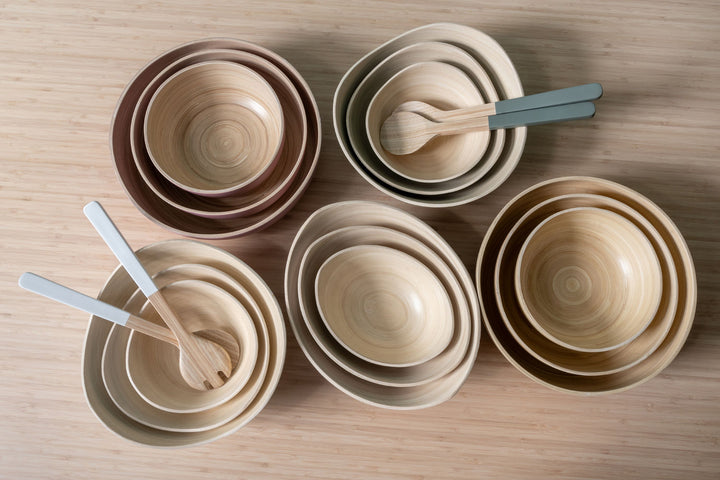 present time Bowl set Puro Round bamboo natural