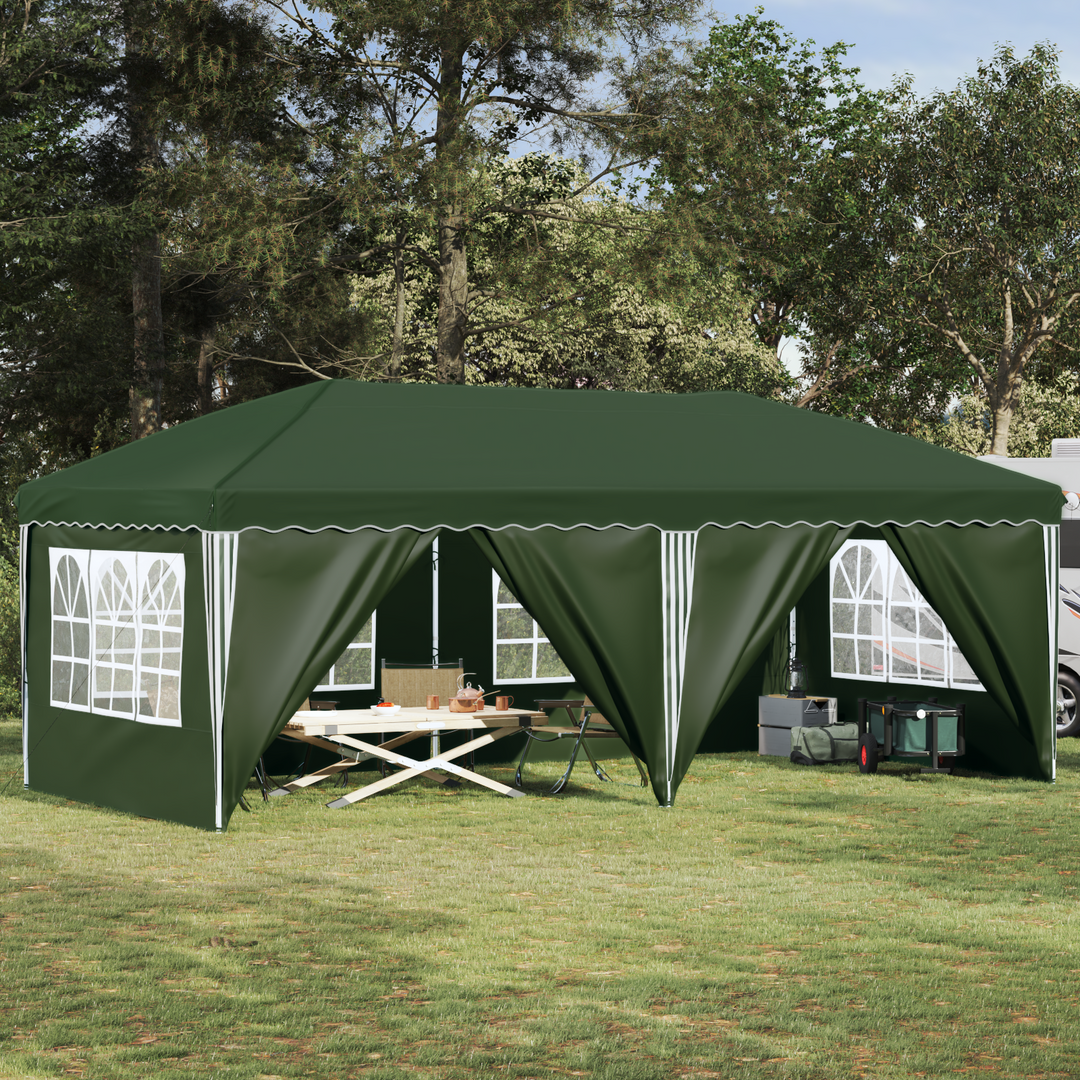 Pop-up Festtelt 575 x 288 x 245 cm Grøn