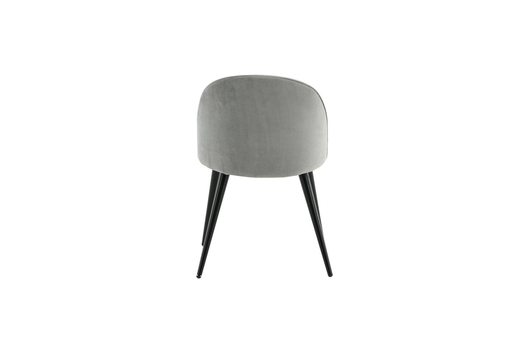 Venture Home Velvet Dining Chair 2-pack - Light Grey Velvet / Black Legs- (UK)