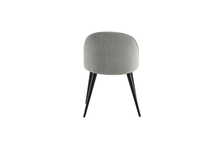 Venture Home Velvet Dining Chair 2-pack - Light Grey Velvet / Black Legs- (UK)