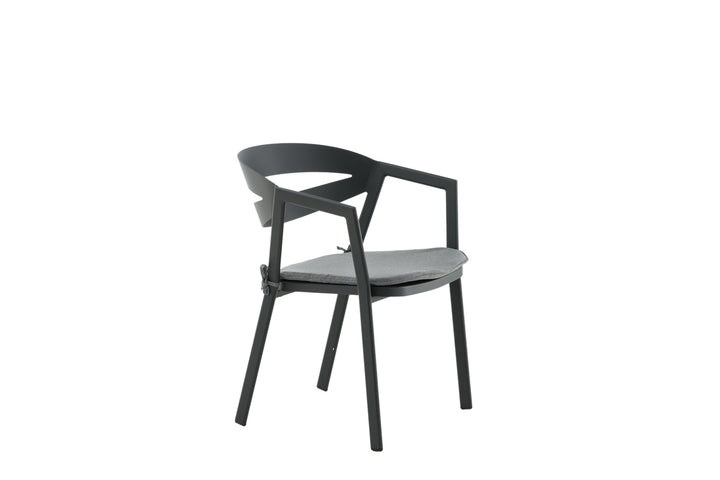 Venture Home Slit - Dining Chair inc Cushion- Black /Grey - Aluminium -