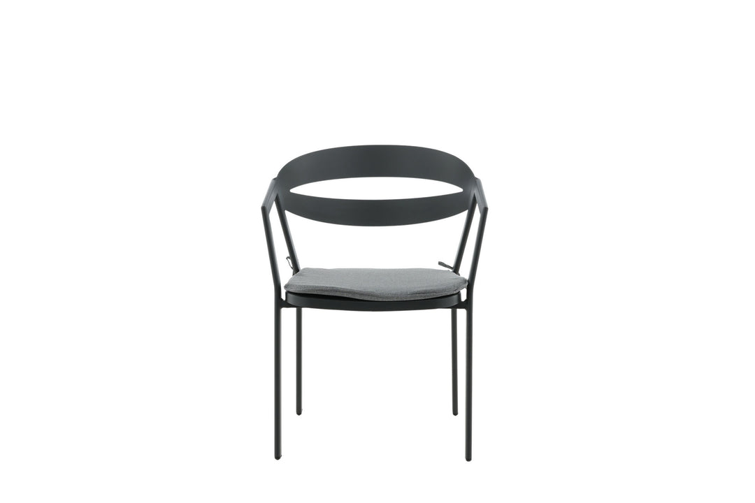 Venture Home Slit - Dining Chair inc Cushion- Black /Grey - Aluminium -