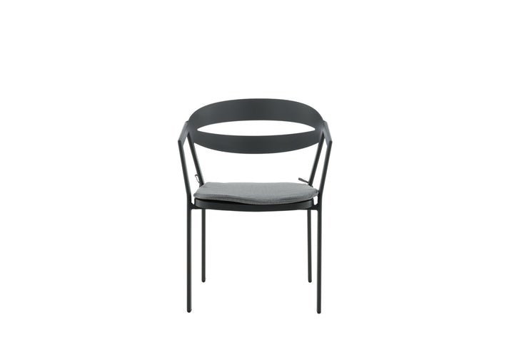 Venture Home Slit - Dining Chair inc Cushion- Black /Grey - Aluminium -