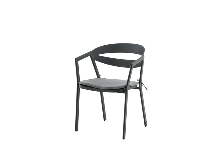 Venture Home Slit - Dining Chair inc Cushion- Black /Grey - Aluminium -