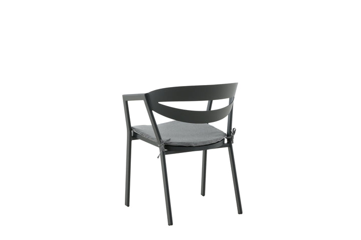 Venture Home Slit - Dining Chair inc Cushion- Black /Grey - Aluminium -