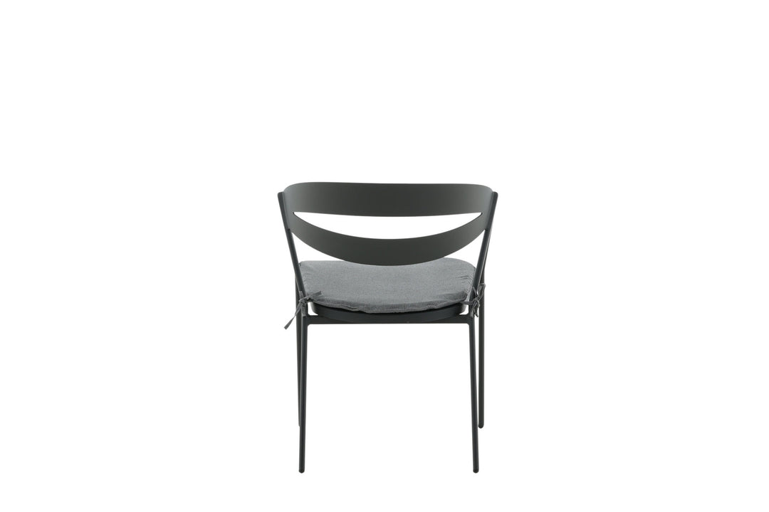 Venture Home Slit - Dining Chair inc Cushion- Black /Grey - Aluminium -