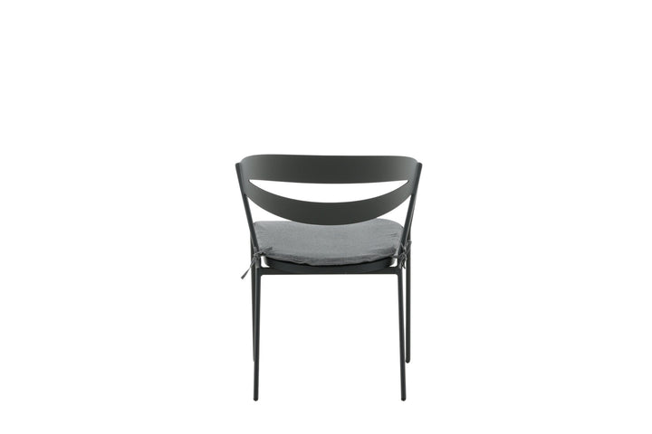 Venture Home Slit - Dining Chair inc Cushion- Black /Grey - Aluminium -