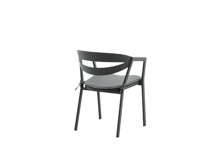Venture Home Slit - Dining Chair inc Cushion- Black /Grey - Aluminium -