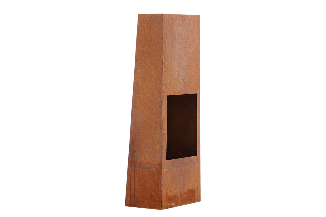 Venture Home Bastian - Fire Basket Cube- Rusty Orange - -