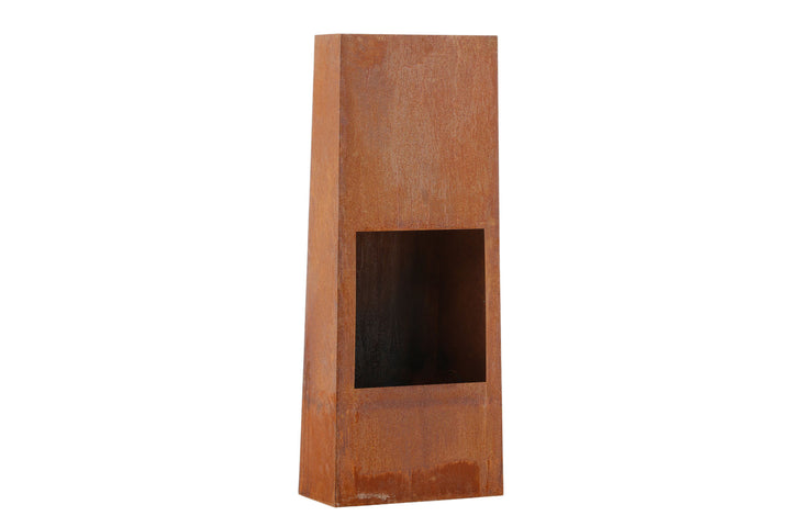 Venture Home Bastian - Fire Basket Cube- Rusty Orange - -