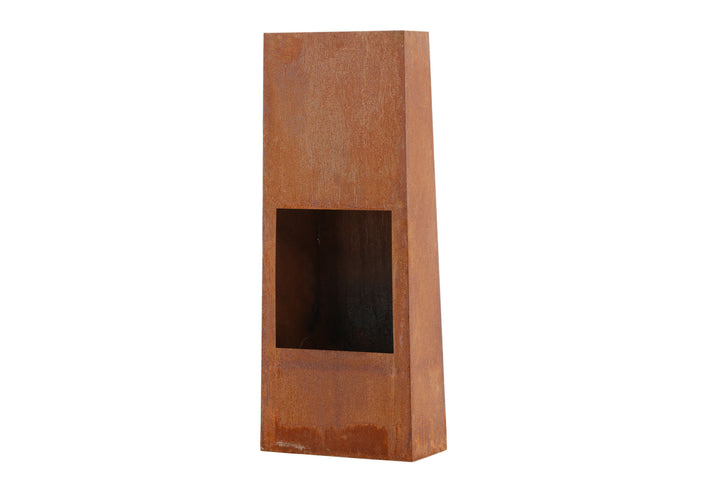 Venture Home Bastian - Fire Basket Cube- Rusty Orange - -