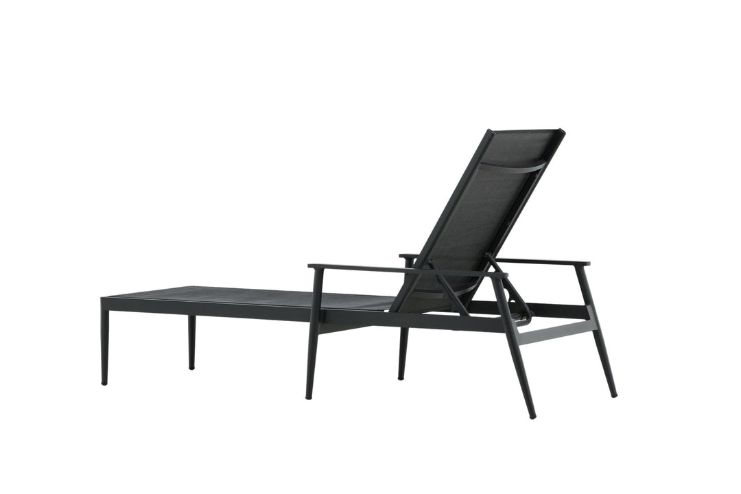 Venture Home Break - Sun Lounge 2-pack - Black / Black - Aluminium / Textilene -