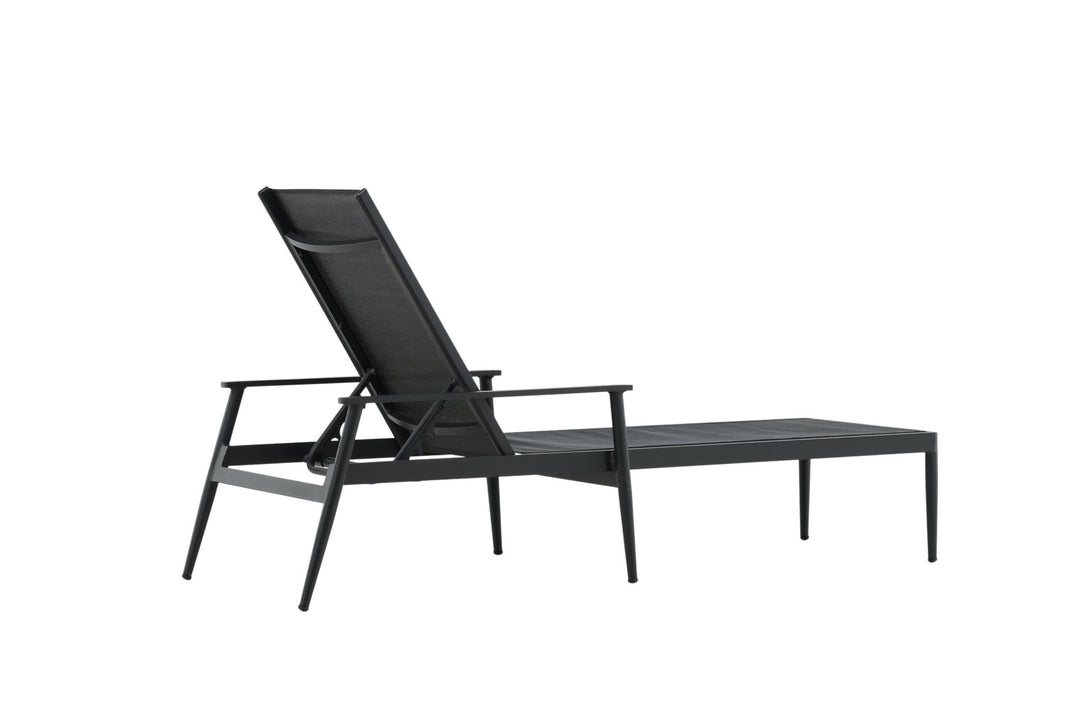 Venture Home Break - Sun Lounge 2-pack - Black / Black - Aluminium / Textilene -
