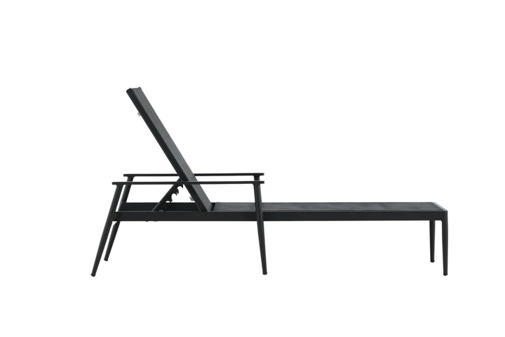 Venture Home Break - Sun Lounge 2-pack - Black / Black - Aluminium / Textilene -