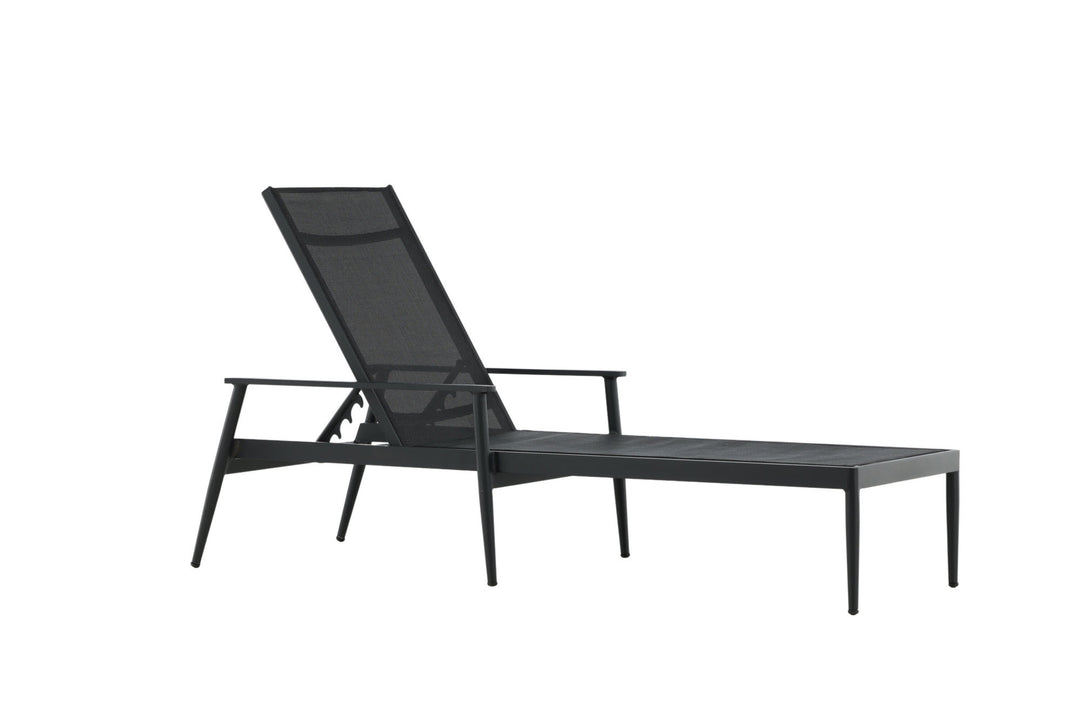 Venture Home Break - Sun Lounge 2-pack - Black / Black - Aluminium / Textilene -