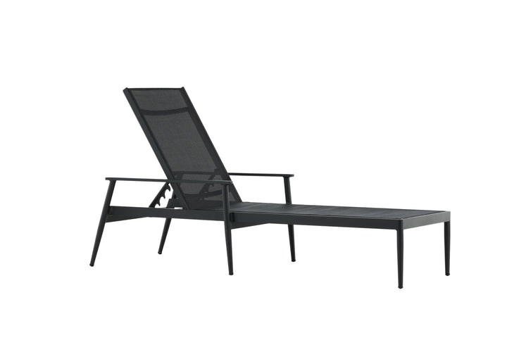 Venture Home Break - Sun Lounge 2-pack - Black / Black - Aluminium / Textilene -