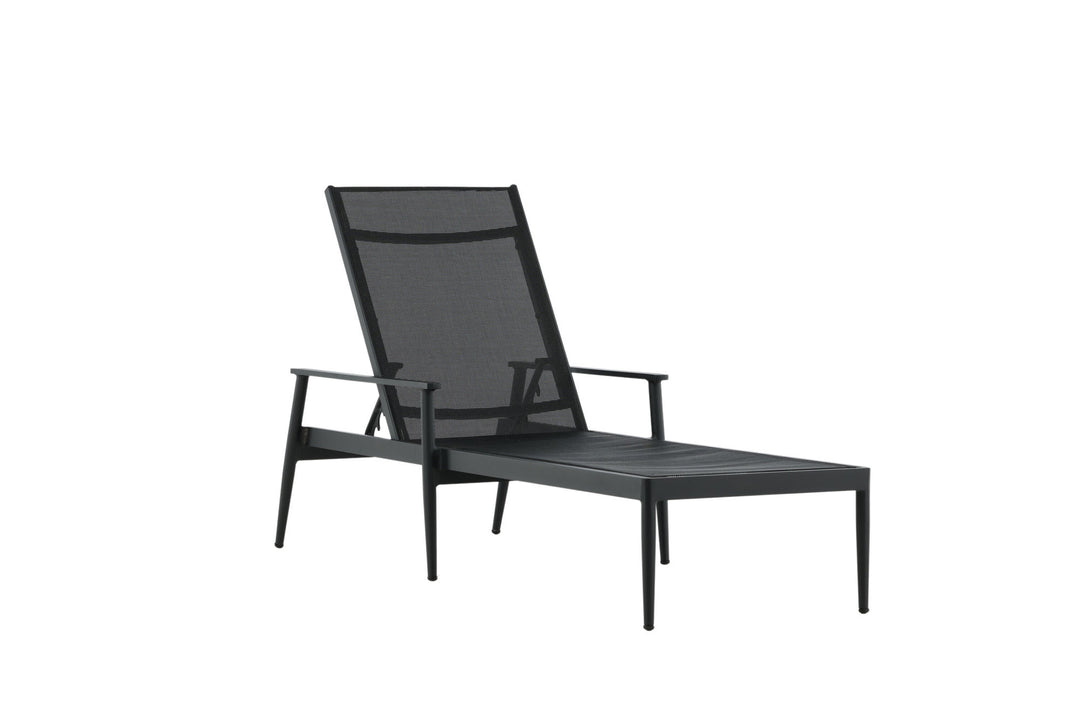 Venture Home Break - Sun Lounge 2-pack - Black / Black - Aluminium / Textilene -