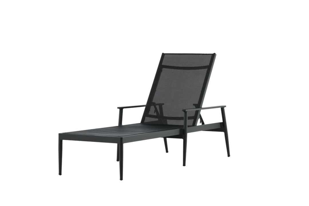 Venture Home Break - Sun Lounge 2-pack - Black / Black - Aluminium / Textilene -